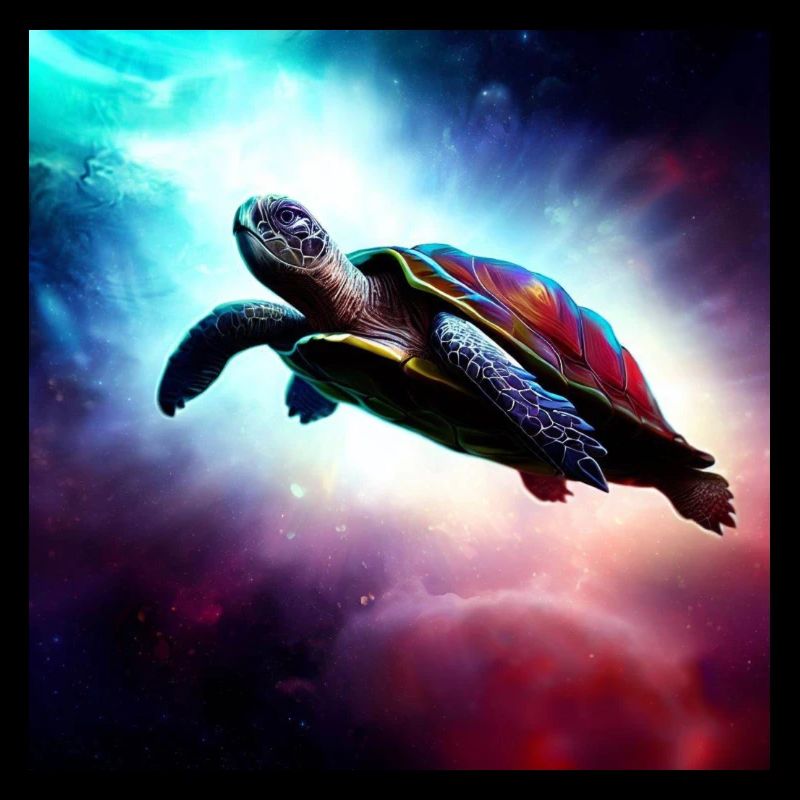 Turtle flies through space