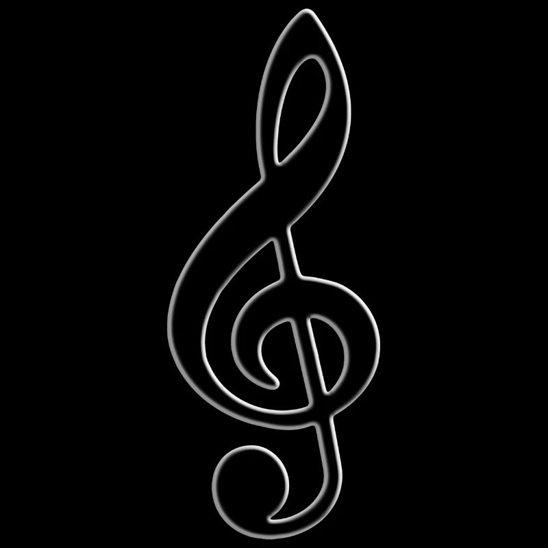 Clé de violon Note Lumière Blanche Contour