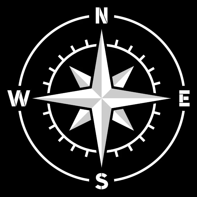 Compass, compass rose, nautical star