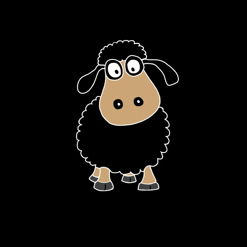 Black cute sheep