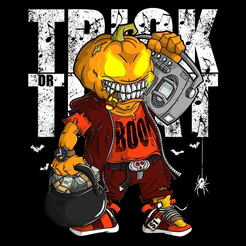 Trick oder behandeln Hip Hop Halloween Grafik Männer