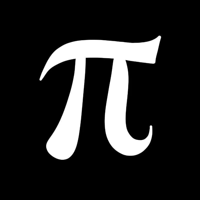 Pi sign white symbol