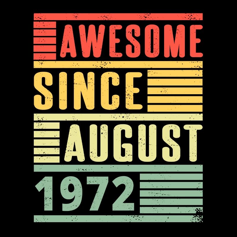 Awesome Since August 1972 Retro Birthday