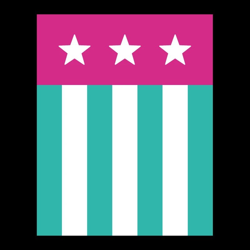 Étoiles et rayures Drapeau Rose Vert
