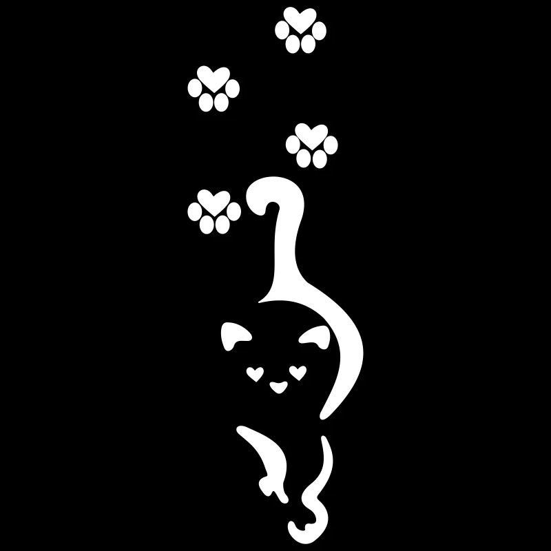 Chat avec empreintes de pattes