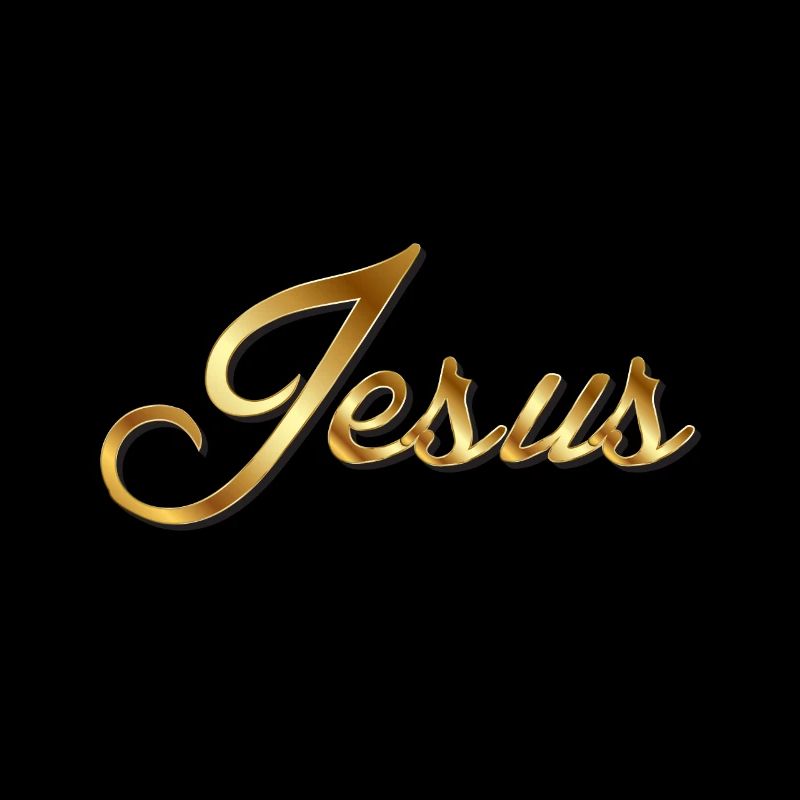 Jesus Gold Italic script