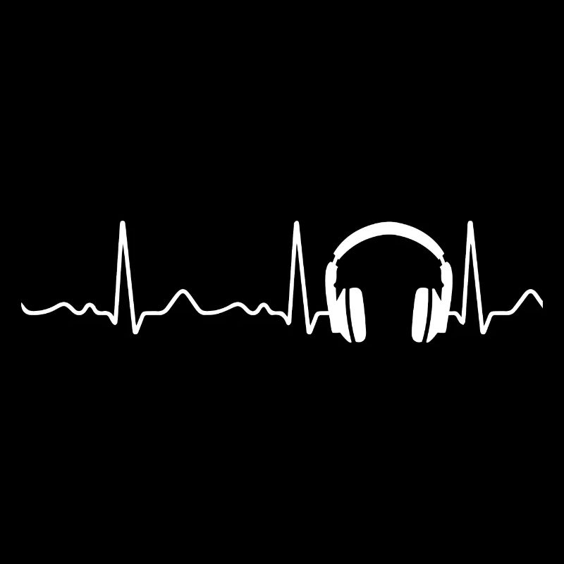 Headphone heartbeat, pulse, heart line, ECG