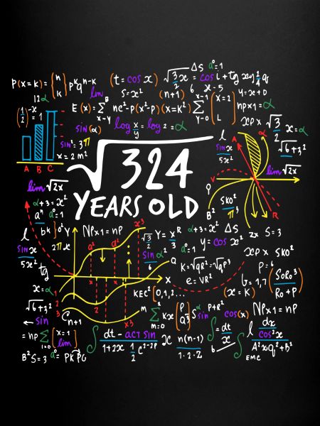 KVADRATROD 324 = 18 ÅR GAMMEL MATEMATIK FØDSELSDAG