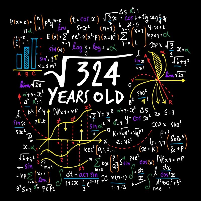 SQUARE ROOT 324 = 18 YEARS OLD MATH BIRTHDAY