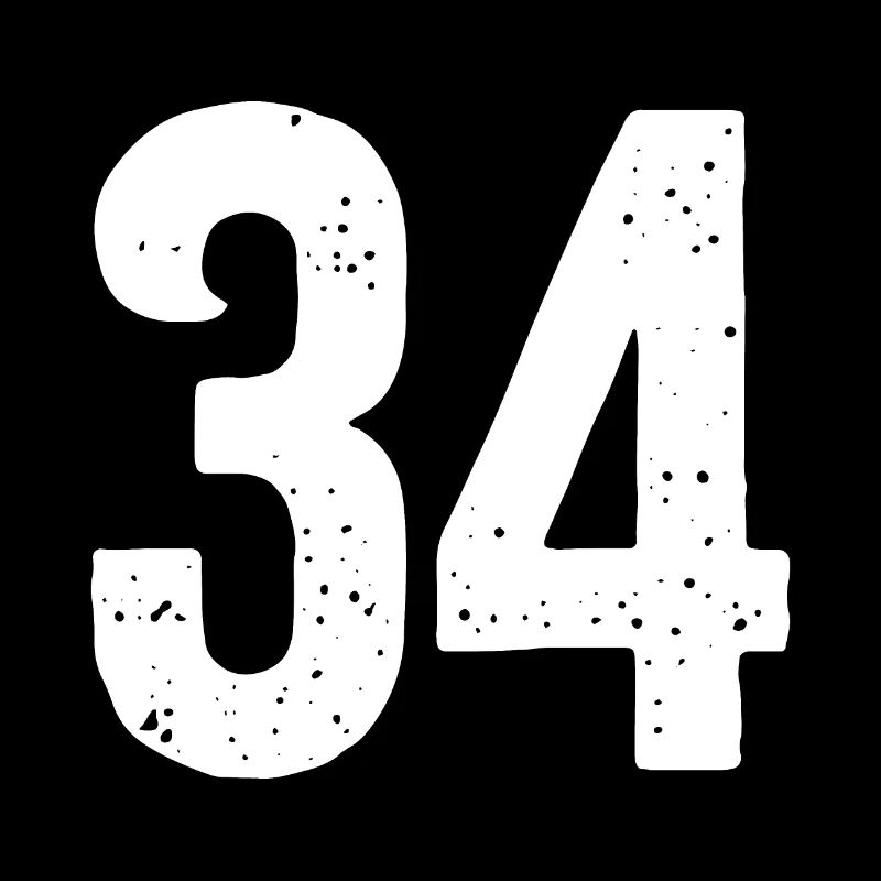 34 Numbers White