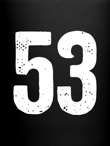 53 Numbers White