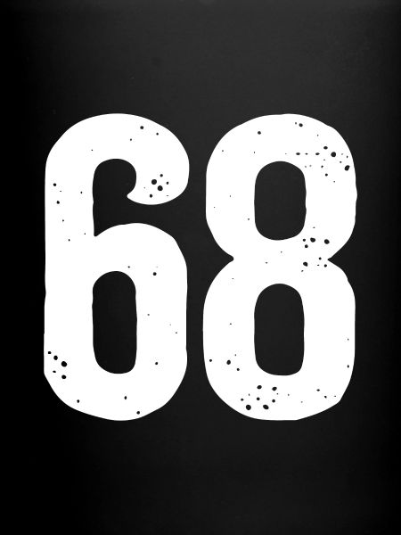 68 Numbers White