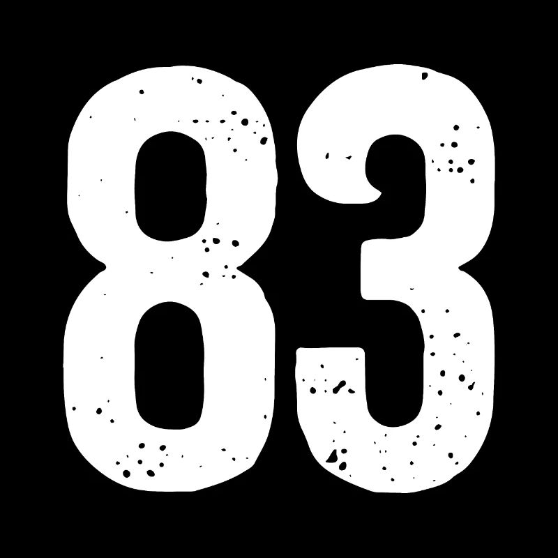 83 Numbers White