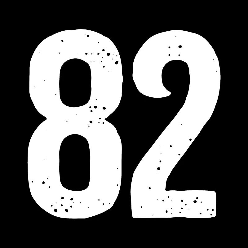 82 Numbers White