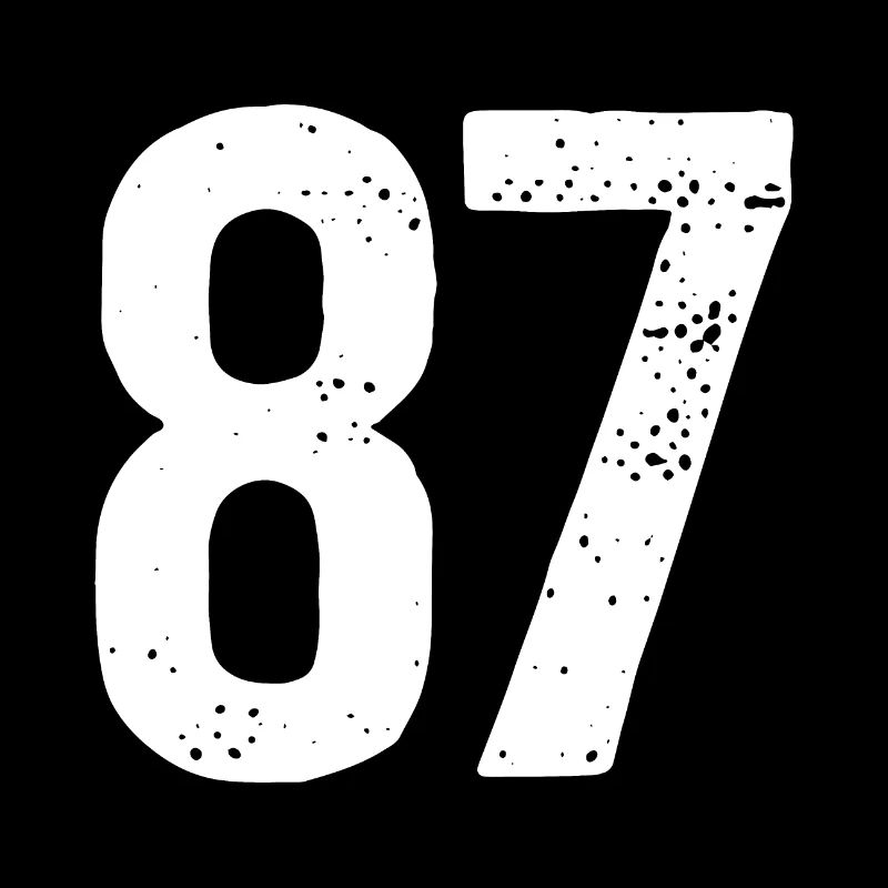 87 Numbers White