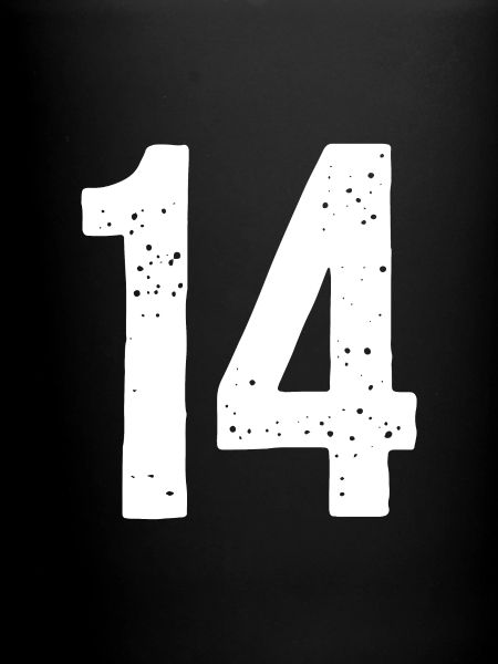 14 Numbers White