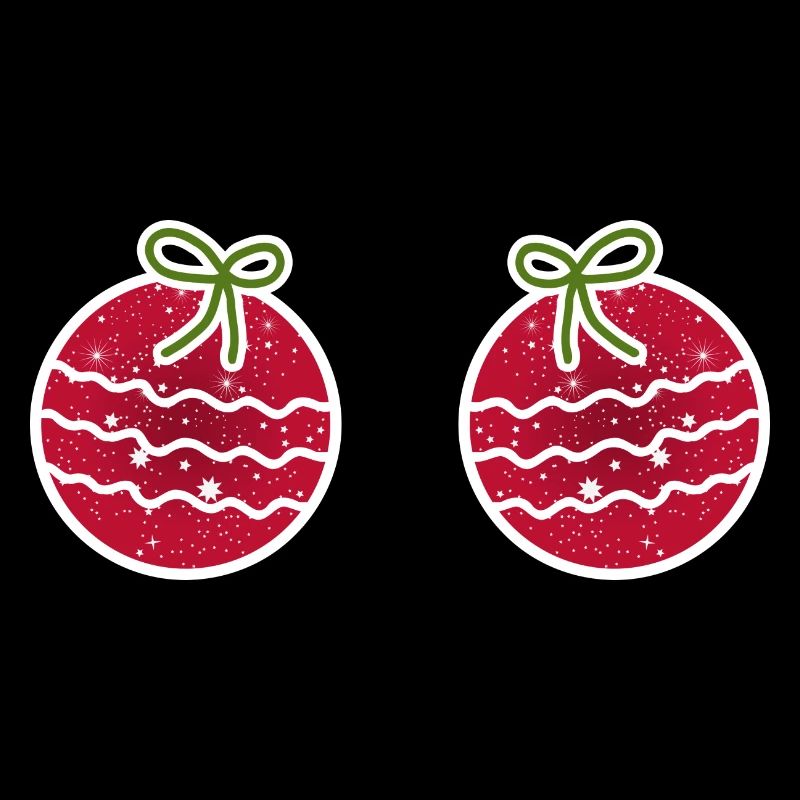 Weihnachtsbaum Kugel Rot mit Schleife Geschenk