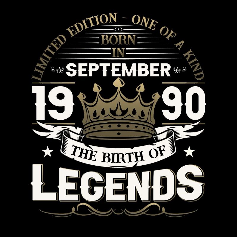 33rd Birthday Legend September Born 1990