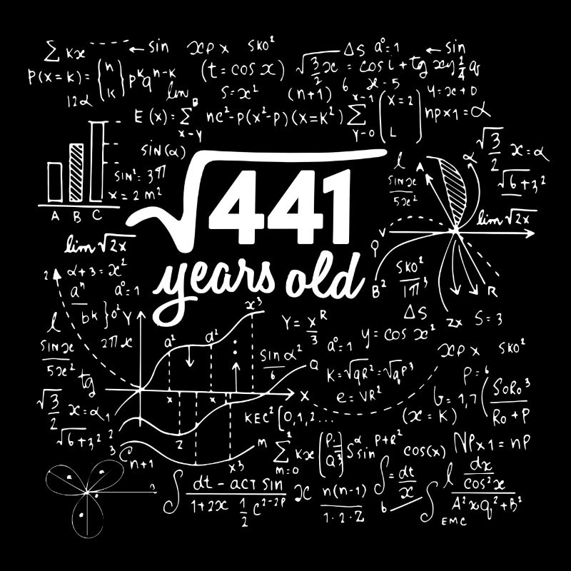 SQUARE ROOT 441 = 21 YEARS OLD MATH BIRTHDAY GIFT