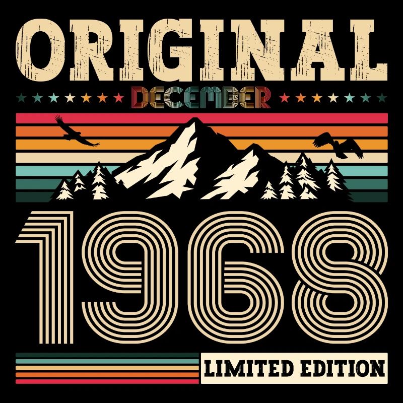 55e anniversaire Original Décembre Né 1968