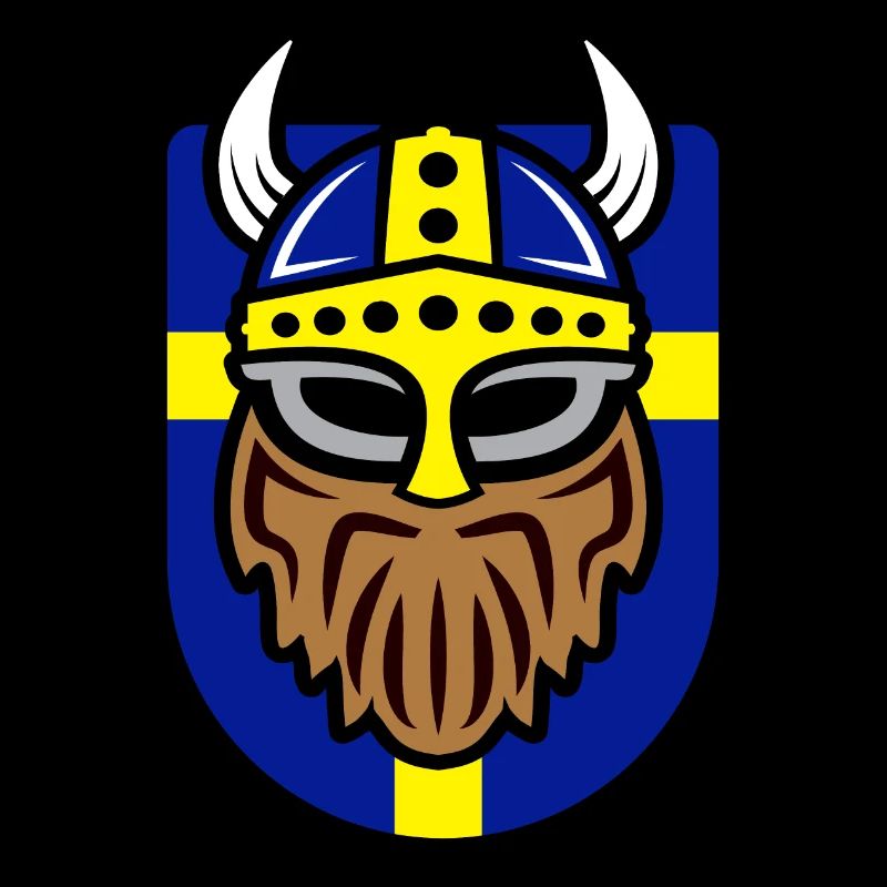 Vikings cool avec drapeau suédois