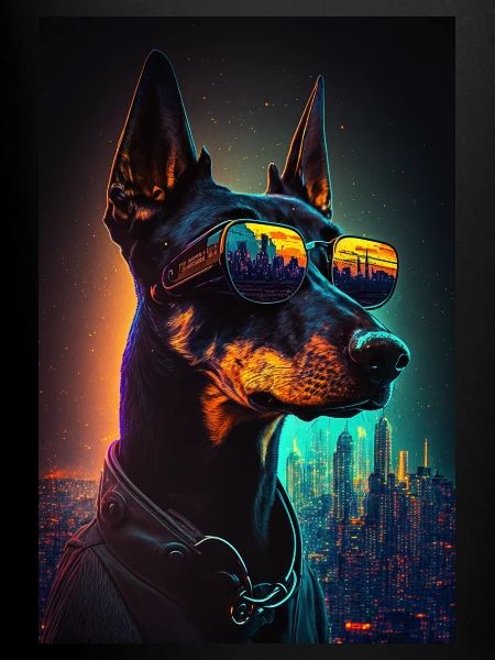 Sunglasses Neon Doberman