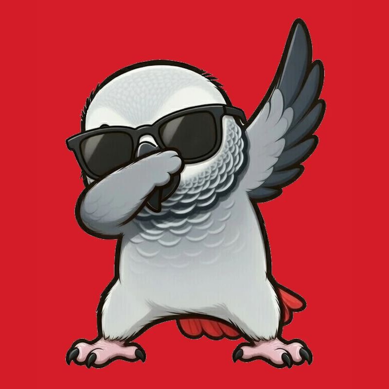 Dabbing Graupapagei