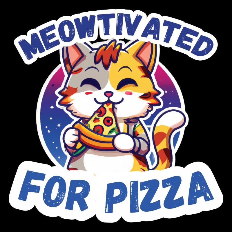 Miaoulé pour pizza chat mangeant de la pizza