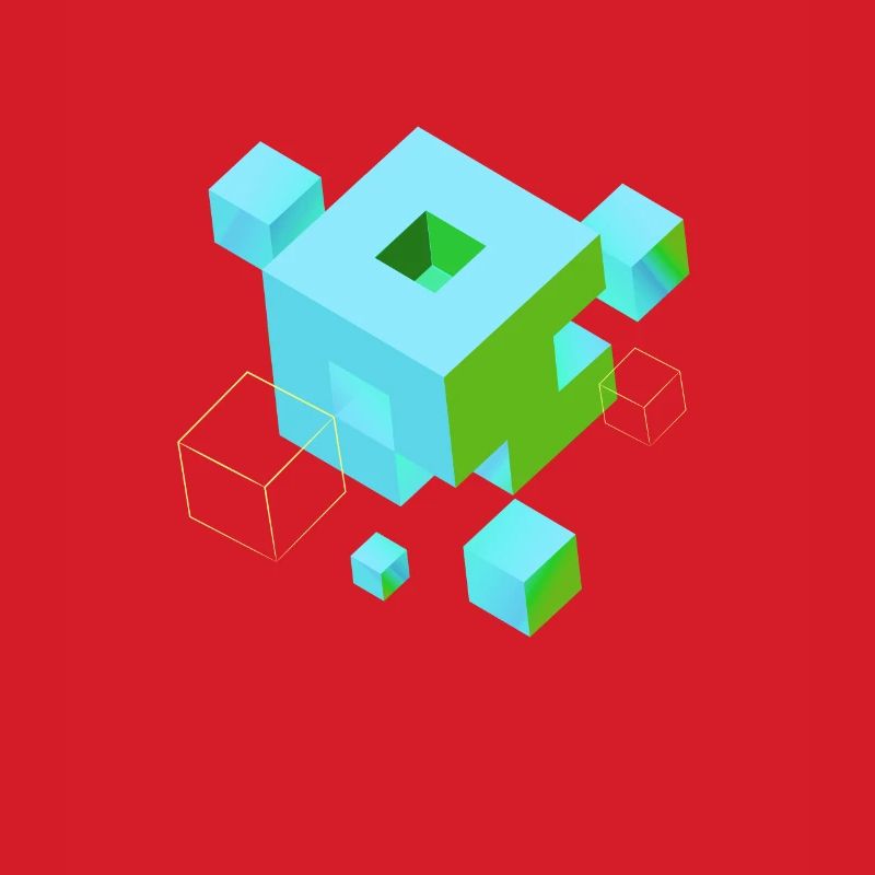 cube pixel 3d nerd game mind craft Rubix Zauber