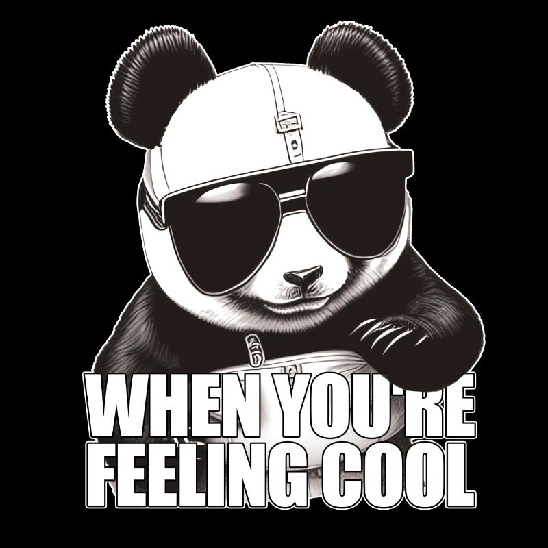 Panda cool se sentant bien