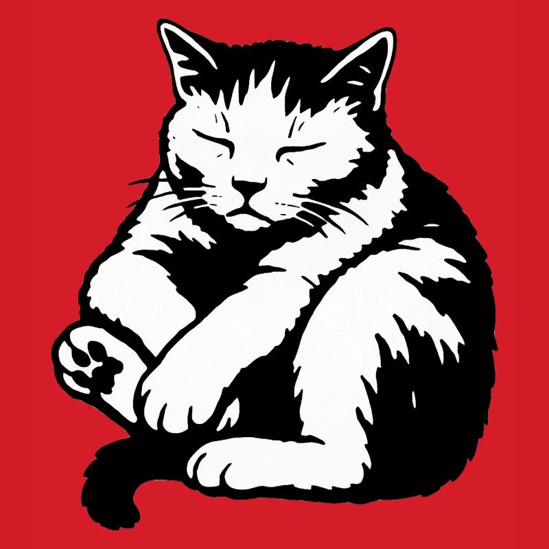 Sleeping Cat Silhouette