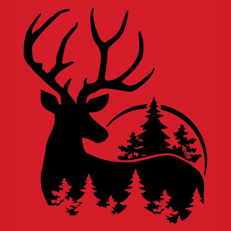 Hirsch im Wald Silhouette