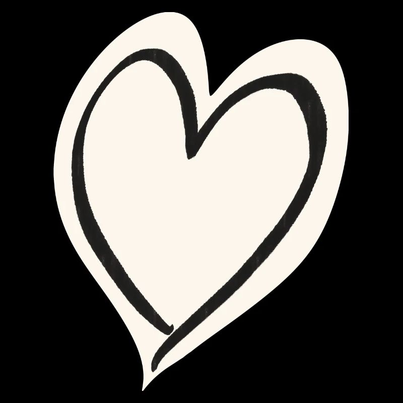 Heart white black