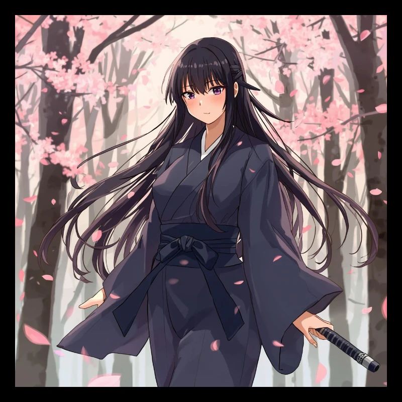 Sakura Samurai in the forest