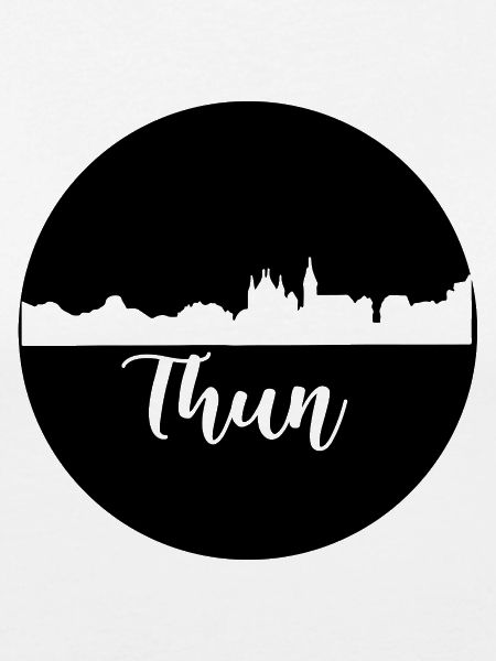 thun,skyline,graffiti, scherenschnitt,schwarz