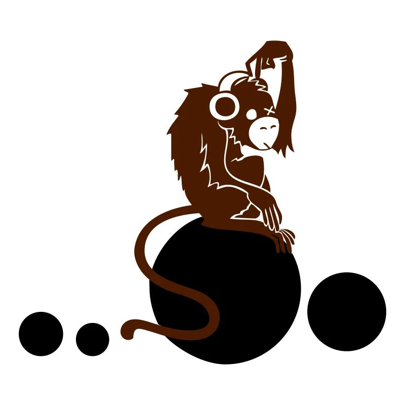 affe mit kopfhörern