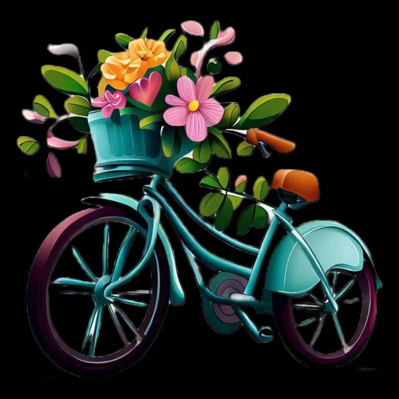 Vélo avec des fleurs