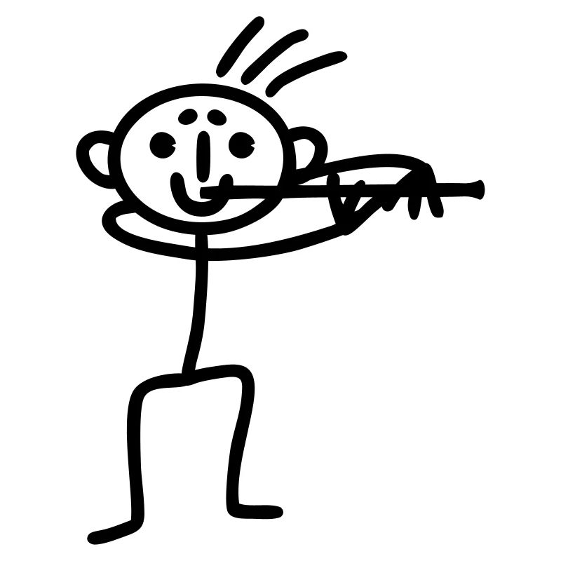 Strichmännchen Querflöte