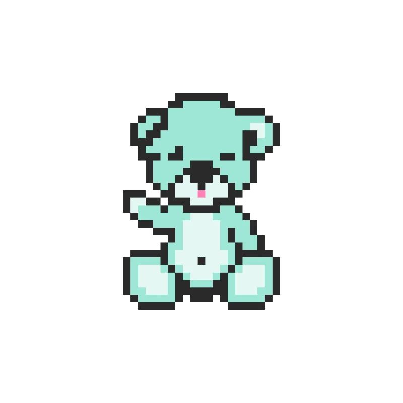 Pixel MiniBear Pastel Green