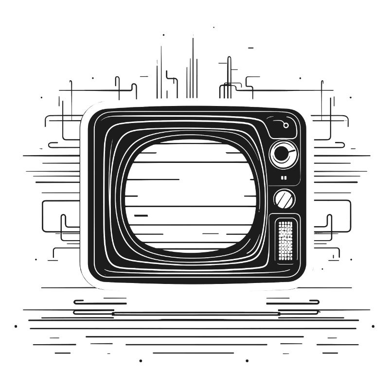 Retro TV Drawing