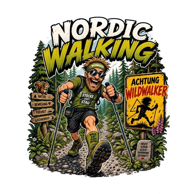 Nordic Walking Waldabenteuer Comic