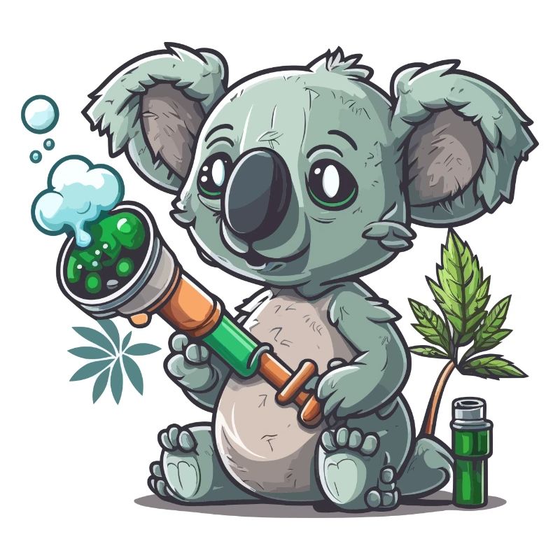 Koala che soffia bong