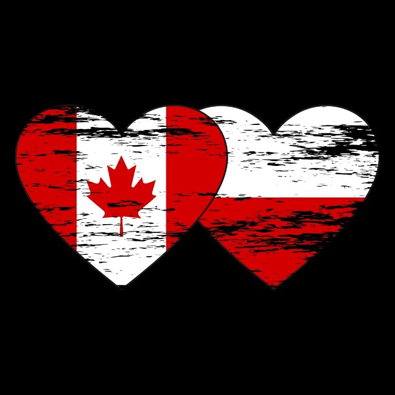 Drapeau du Canada Pologne Coeur utilisé