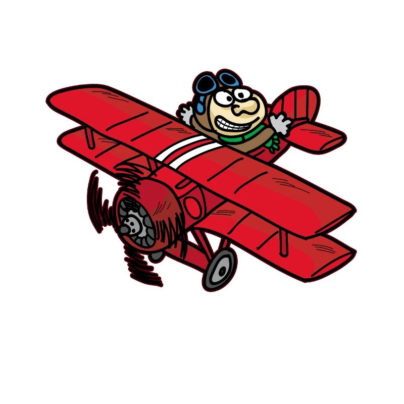 Roter Baron Pilot Flugzeug Doppeldecker Flieger