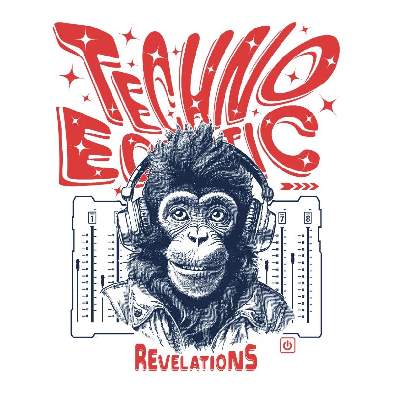 Revelations-Shirt: Affe, Techno und Ecstatic Beats
