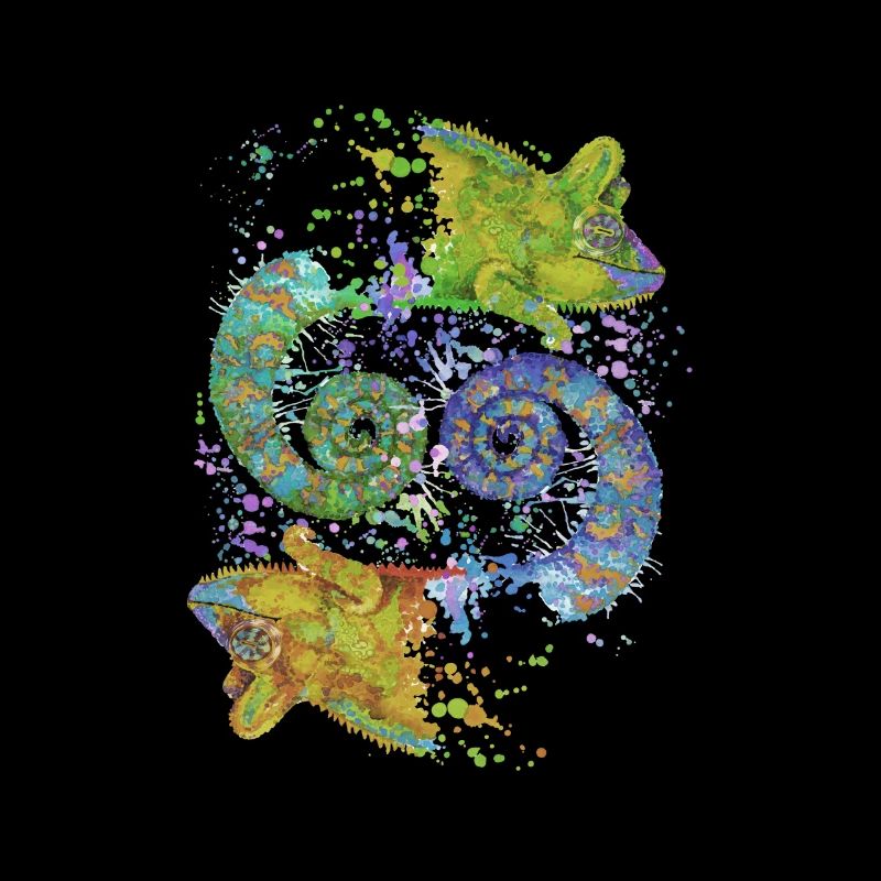 Caméléon coloré Yin Yang Nature Équilibre