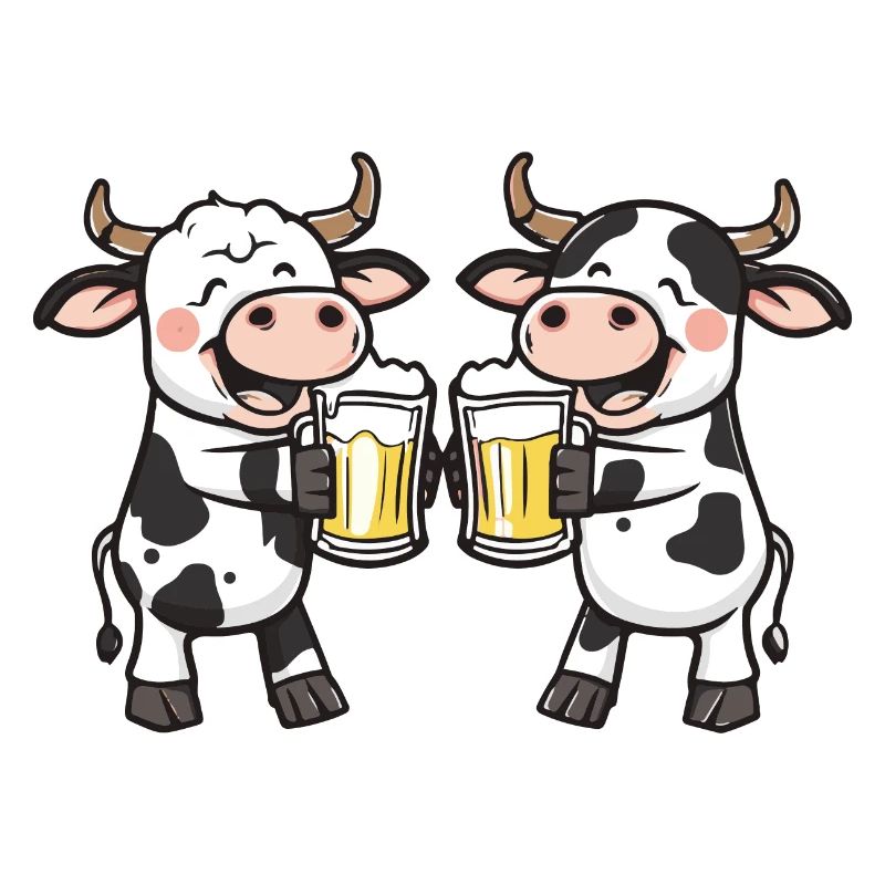 Kuh Comic Bier Lustig Saufen