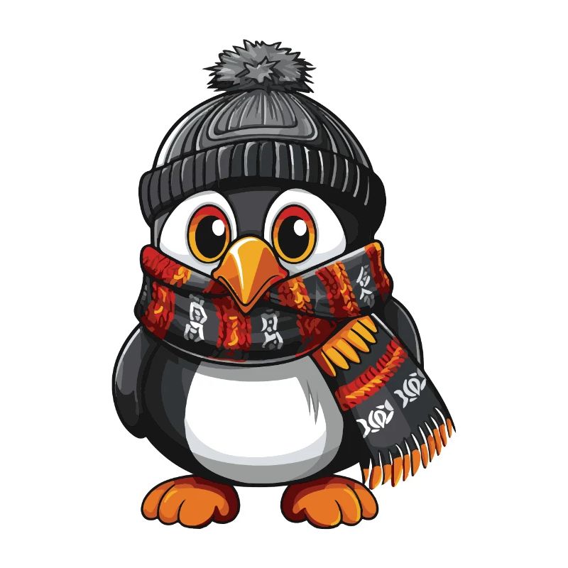 Pinguin Niedlich Winter Comic