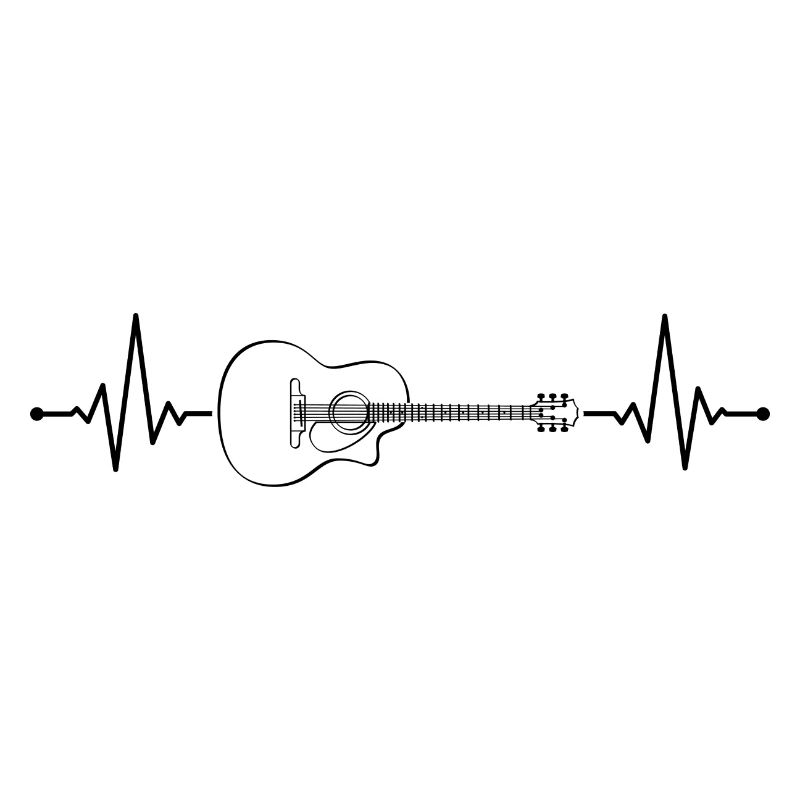 Acoustic Guitar Frequency Pulse Gift Black