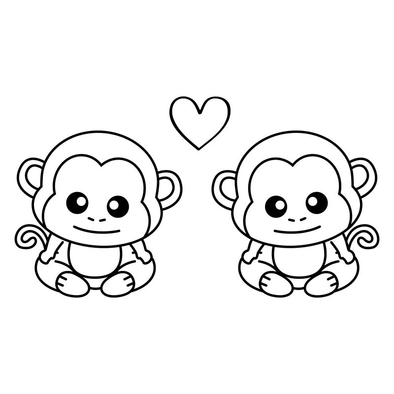 Singe Comic Couple Amour